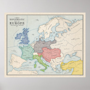 Poster La carte diplomatique de l'Europe