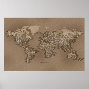 Poster La carte mondiale des petites villes