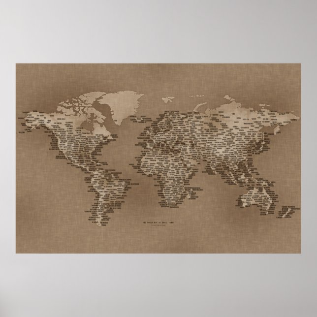 Poster La carte mondiale des petites villes (Devant)