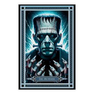 Poster La carte Monster Tarot de Frankenstein