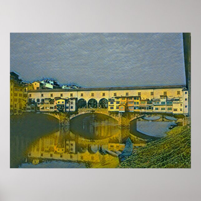 Poster La carte Ponte Vecchio (Devant)
