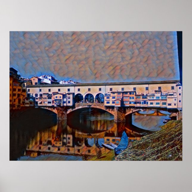 Poster La carte Ponte Vecchio (Devant)