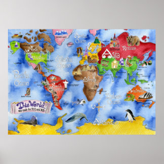 Poster La carte pour enfants de Marley Ungaro "This WORLD