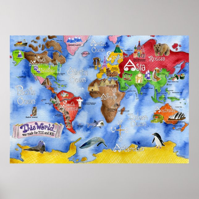 Poster La carte pour enfants de Marley Ungaro "This WORLD (Devant)