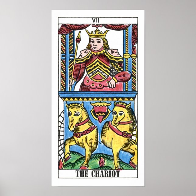 Poster La carte Tarot Chariot (Devant)