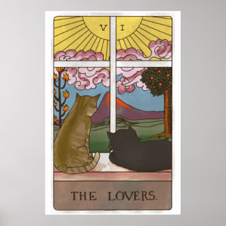 Poster La carte Tarot Chat Love