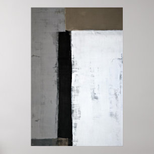 Poster "Là c'est" art abstrait gris et Brown