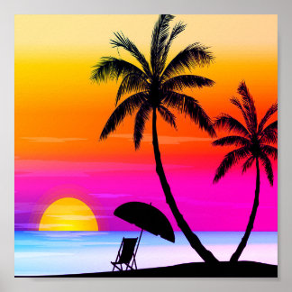 Poster La chaleur du Sunset Beach sur