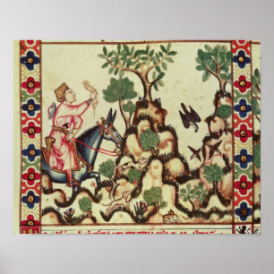 Poster La chasse à faucon, du manuscrit