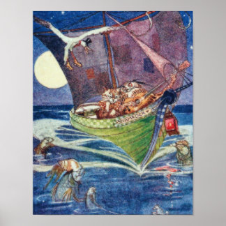 Poster La chouette et le chat William Pogany Beaux-Arts