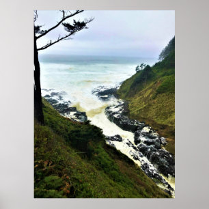 Poster La Churn de Devil, le cap Perpetua, l'Oregon Coast