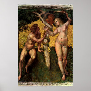 Poster La chute - Adam et Ève par Raphael Sanzio