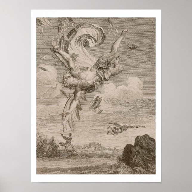 Poster La Chute d'Icare, 1731 (gravure) (Devant)