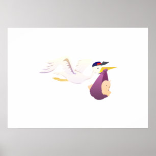 Poster La cigogne donne un bébé