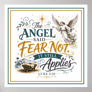 Poster La citation 'L'ange a dit : N'ayez pas peur. Elle