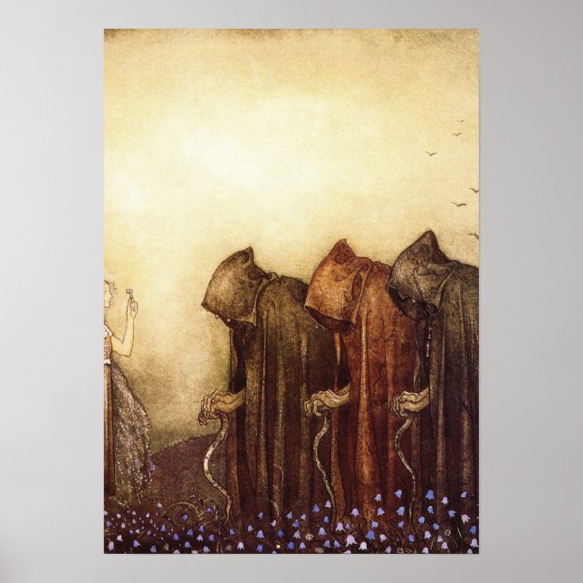 Poster "La clé d'or" Aquarelle John Bauer (Devant)