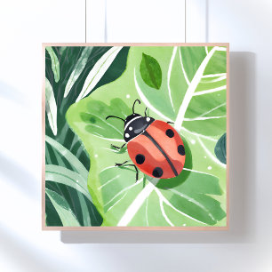 Poster La coccinelle   Jolie Peinture Aquarelle