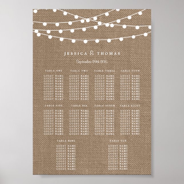 Poster La collection de lumières rustiques en toile de ju (Devant)