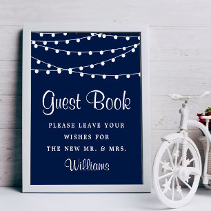 Poster La Collection de Mariage Lumières sur Fond Bleu Ma