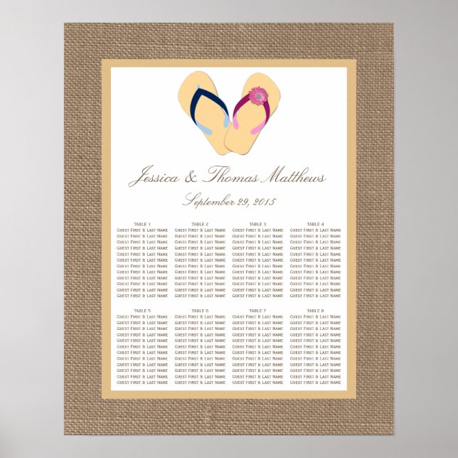 Poster La collection de Mariages Flip Flop Sand Beach Bur (Devant)