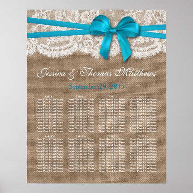 Poster La collection de Mariages Rustic Blue Bow assise (Devant)