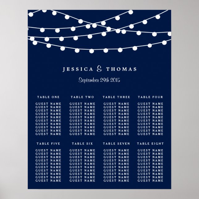 Poster La Collection Mariage Bleu Marine Lights (Devant)