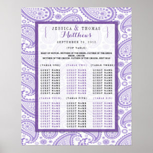 Poster La collection Mariage moderne Paisley - Purple