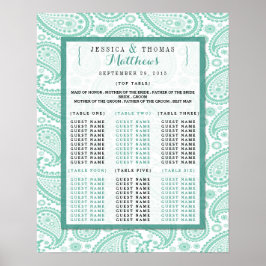 Poster La collection Mariage moderne Paisley - Vert