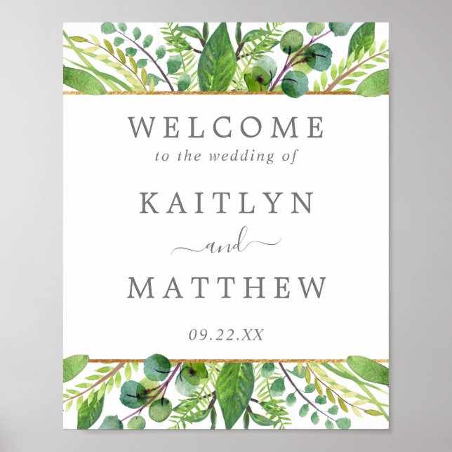Poster La Collection Mariage Verdure & Or Bienvenue (Devant)