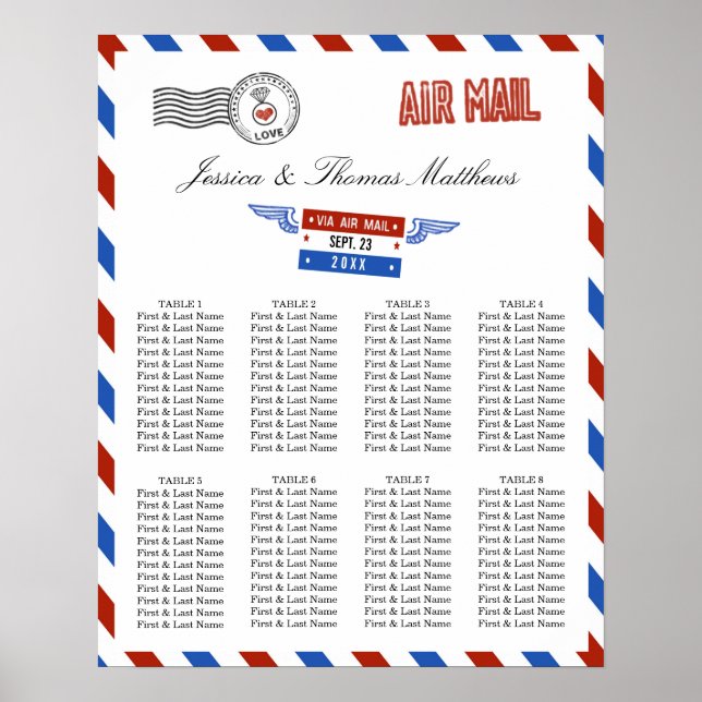 Poster La collection moderne de Mariage Airmail Plan de s (Devant)