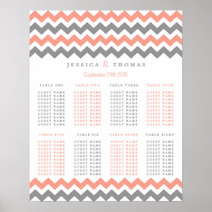 Poster La collection moderne de Mariages Chevron - rose e