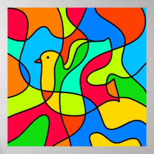 Poster La colombe de verre tendue de la paix