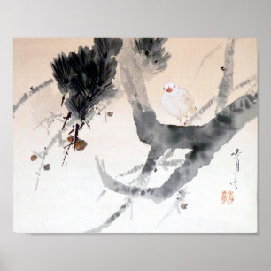Poster La colombe sur un pin, Watanabe Seitei