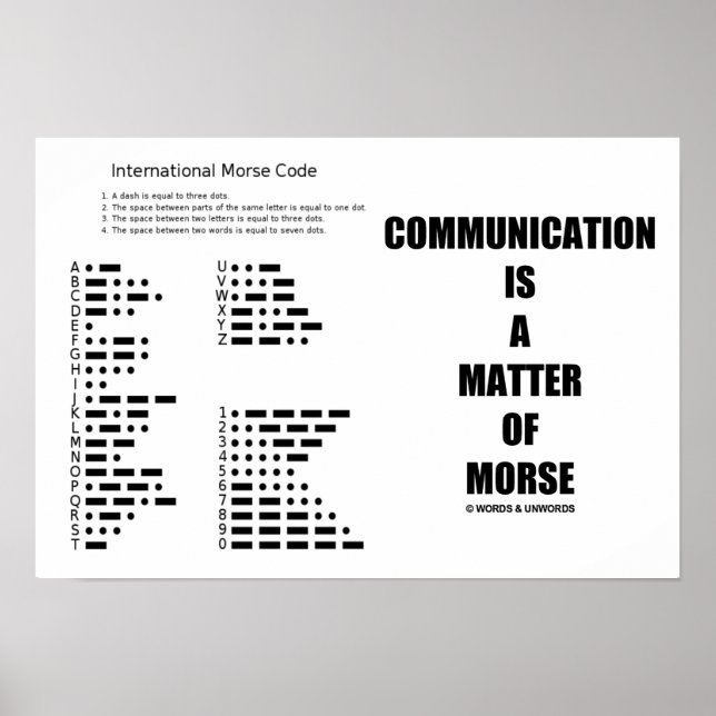 Poster La Communication Est Une Question D'Humour Morse C (Devant)