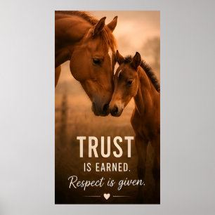 Poster 🐴 La confiance est gagnée, le respect est donné, 