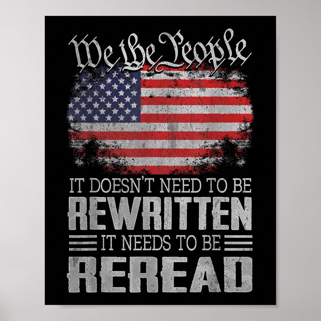 Poster La Constitution américaine du drapeau doit être re (Devant)