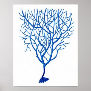 Poster La copie bleue d'art de fan de mer # 6 échouent le