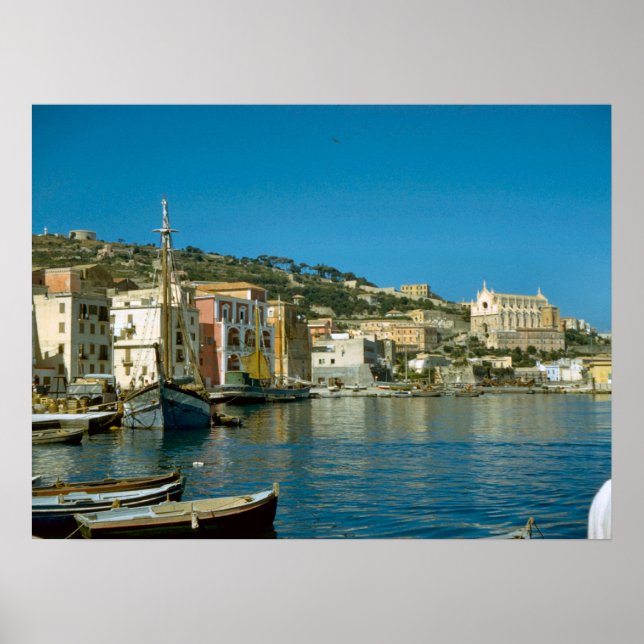 Poster La côte amalfitaine, le front de mer de Salerne (Devant)