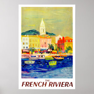 Poster La Côte d'Azur, France, peinture, art, cru