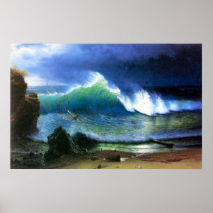 Poster La côte de la mer Turquoise à Bierstadt