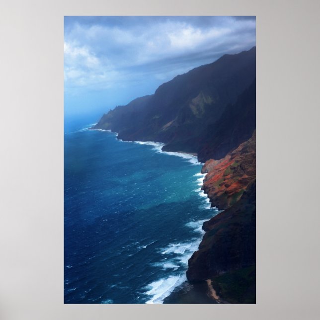 Poster la côte de pali kauai (Devant)