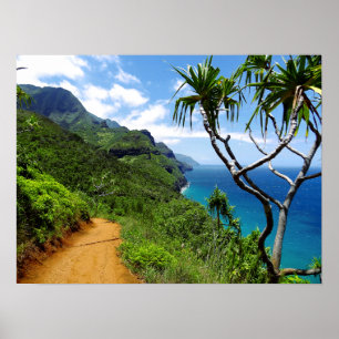Poster La côte tropicale de Kauai Nepali à Hawaii