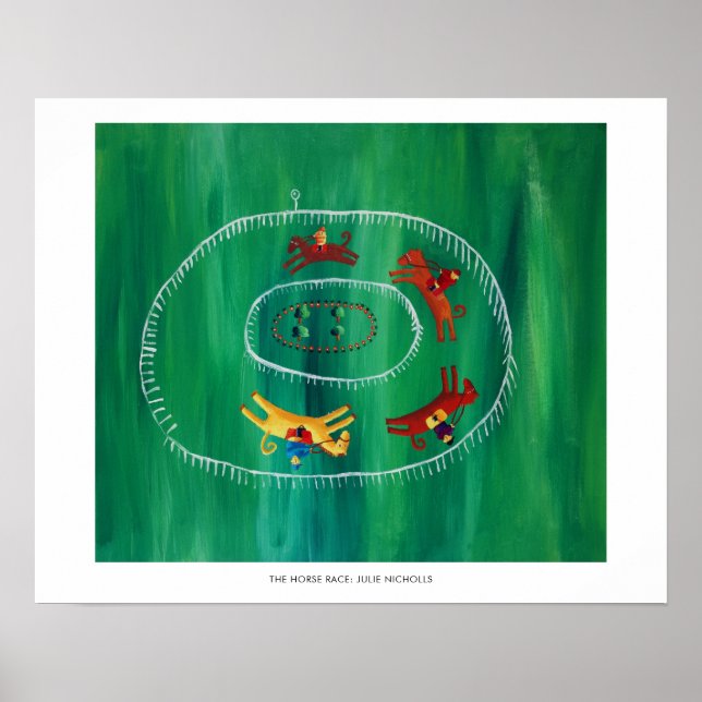 Poster La Course du cheval Peinture contemporaine Art Imp (Devant)