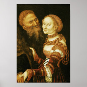 Poster La courtisane et le vieil homme, c.1530