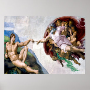 Poster La création d'Adam par Michel-Ange