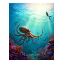 La créature marine tache un plongeur