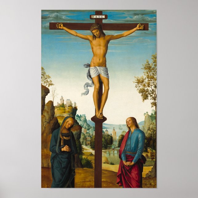 Poster La Crucifixion, 1485 par Pietro Perugino (Devant)