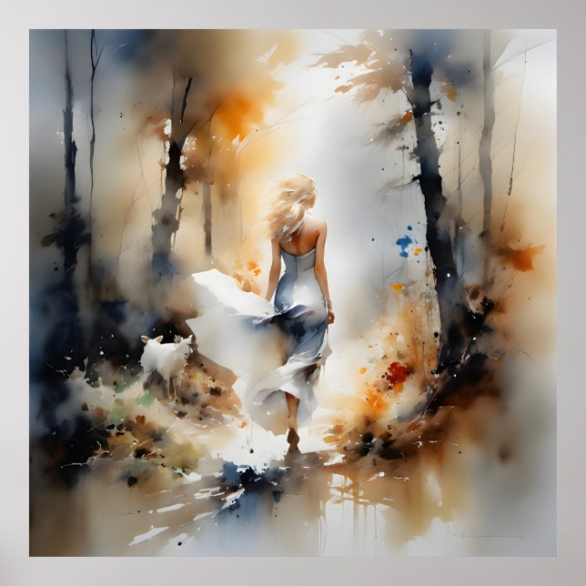 Poster La Dame À Travers Une Forêt (Devant)