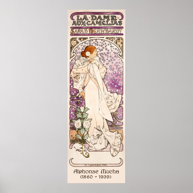 Poster La Dame aux Camélias - Mucha | Art Nouveau (Devant)