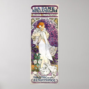 Poster la dame aux camélias par Alfons Mucha 1896